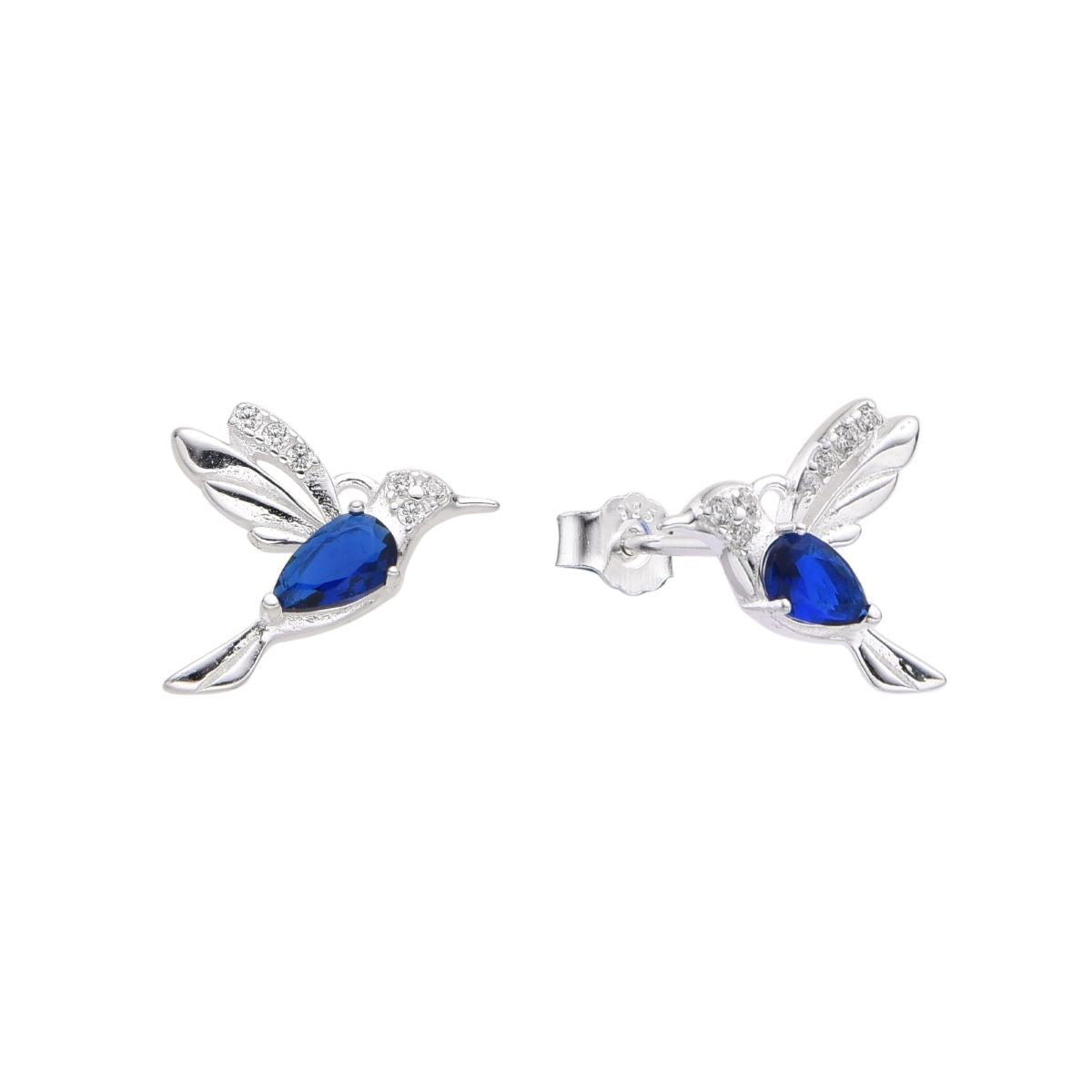 Aretes Colibrí Brillos - Plata