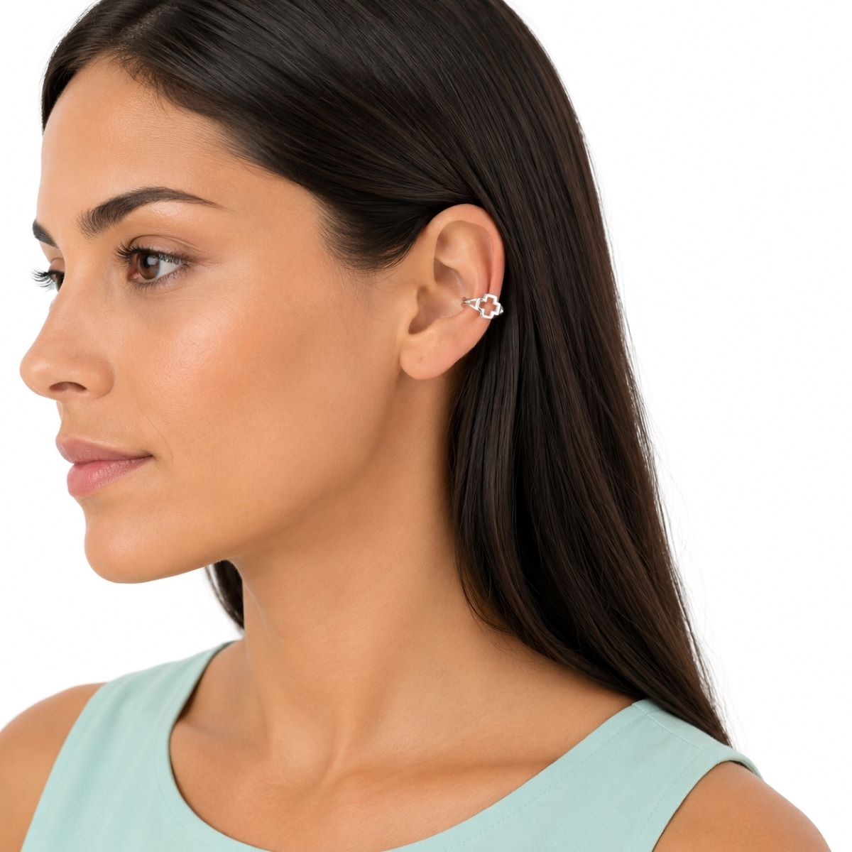 Aretes Trepadores Estrella - Plata