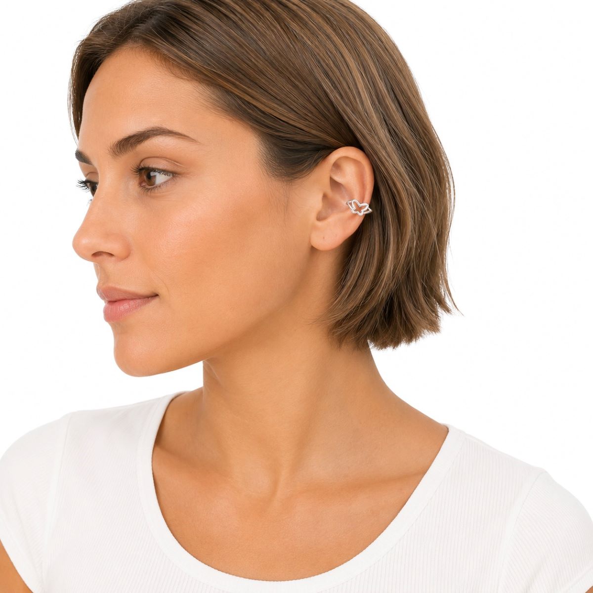 Aretes Trepadores Mariposa - Plata
