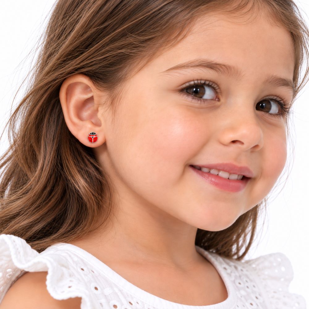 Aretes Abridores Mariquita Mini - Plata