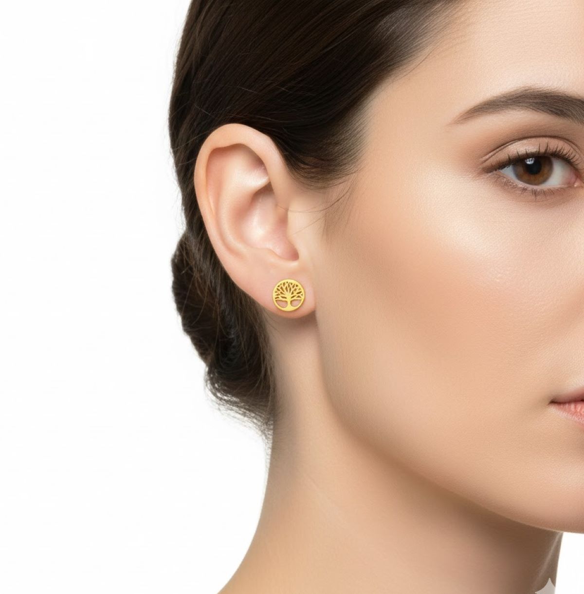 Aretes Arbol de la Vida Mini Dorados - Plata