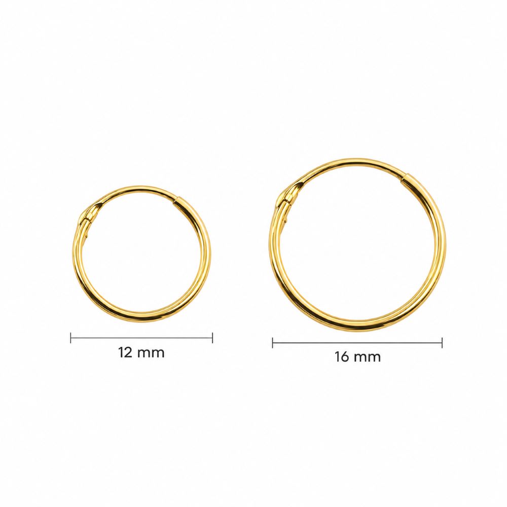Aretes Aro Dorados - Plata
