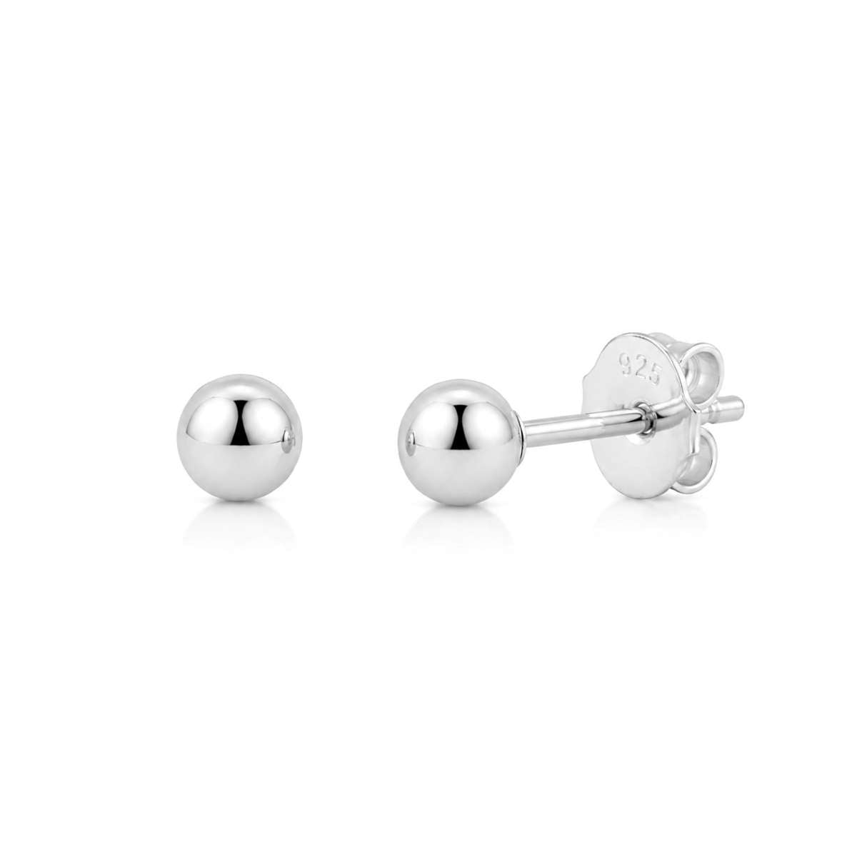 Aretes Bola Lisas - Plata