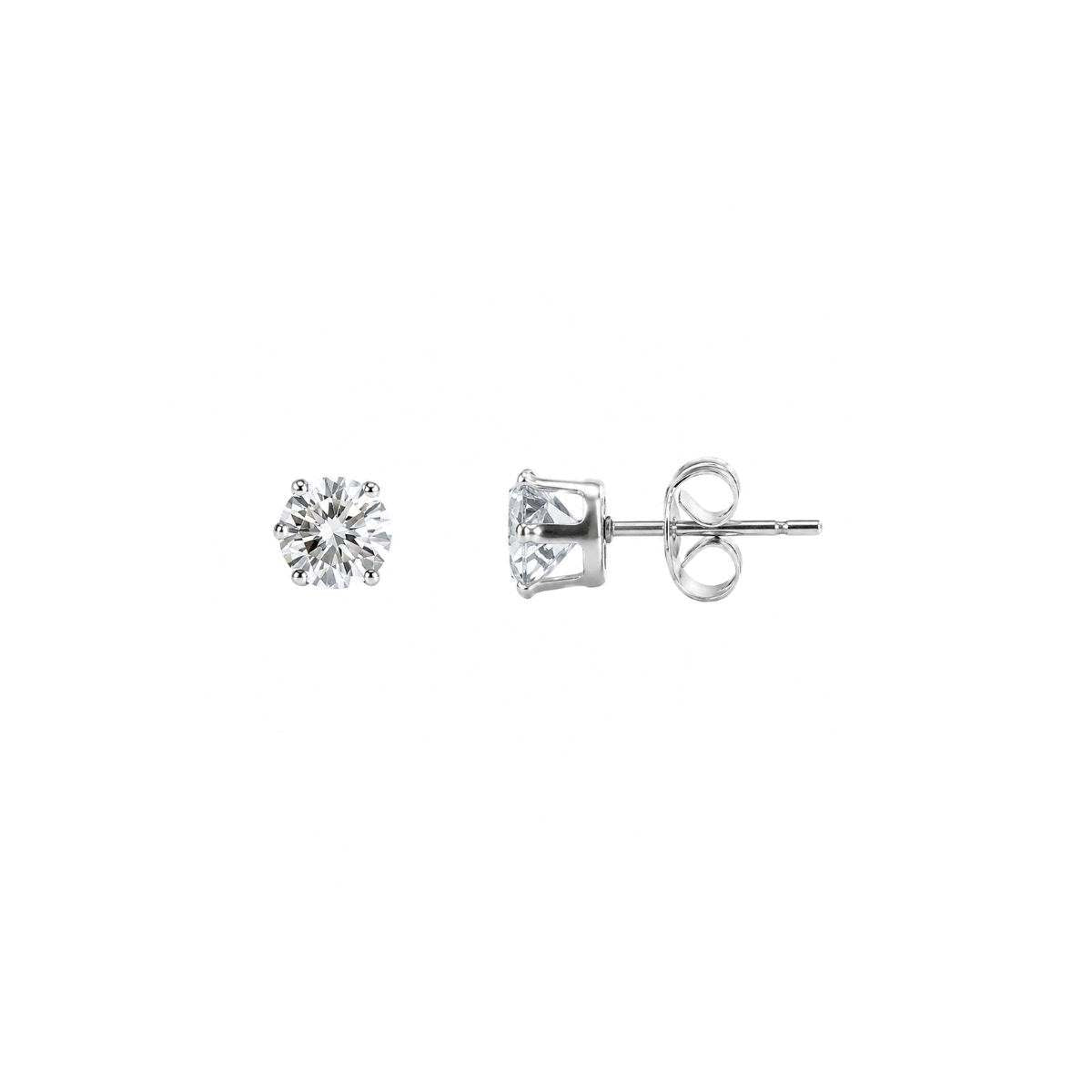 Aretes Punto de Luz Circón - Plata