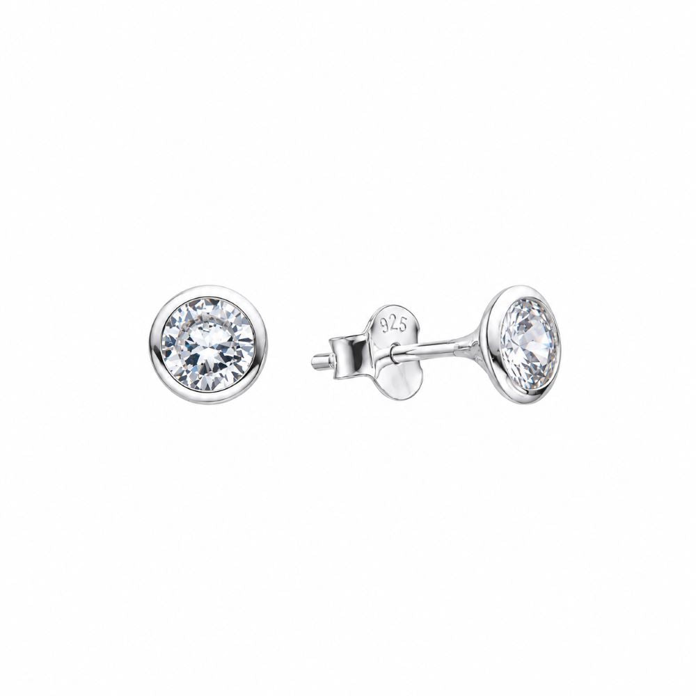 Aretes Circón 7 mm – Plata