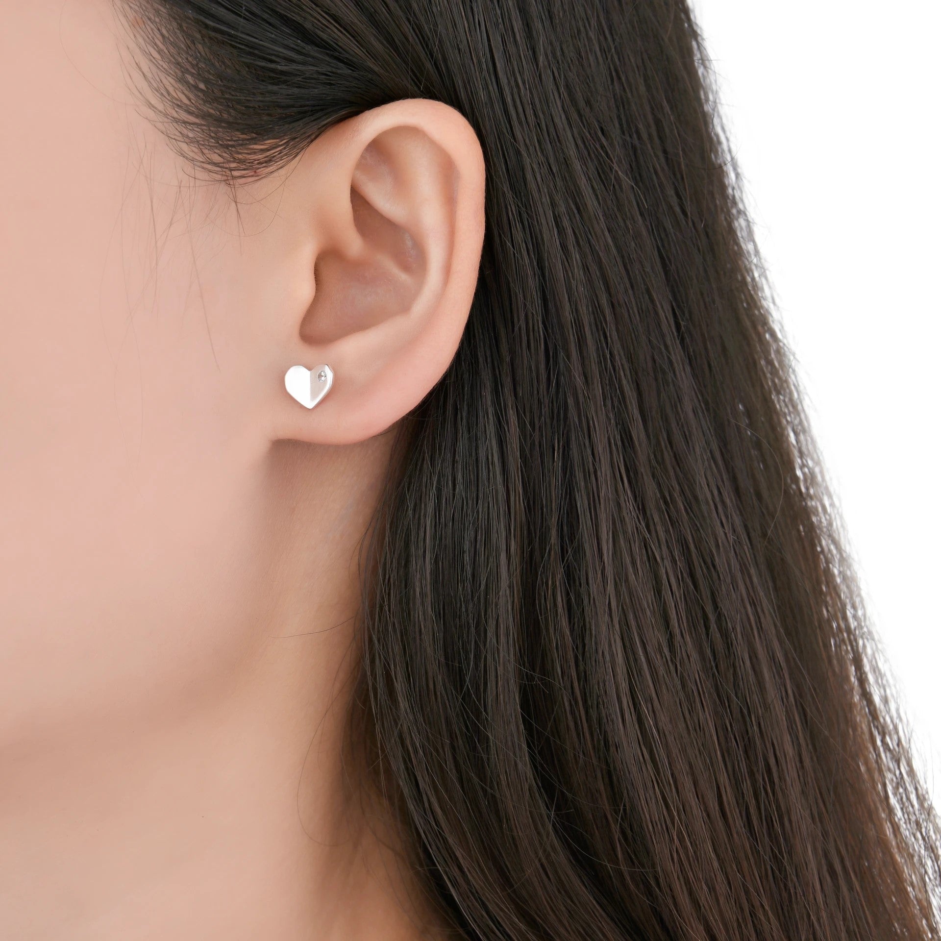 Arete Corazón Punto Luz - Plata