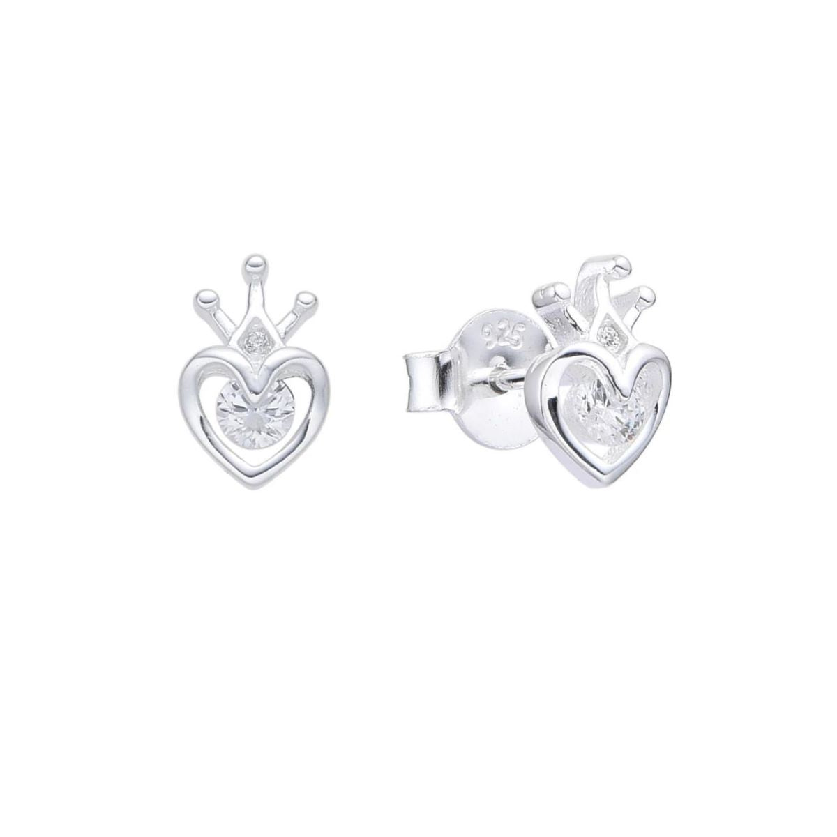 Aretes Corazón Detente Brillos - Plata