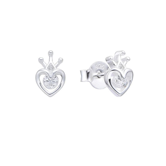Aretes Corazón Detente Brillos - Plata