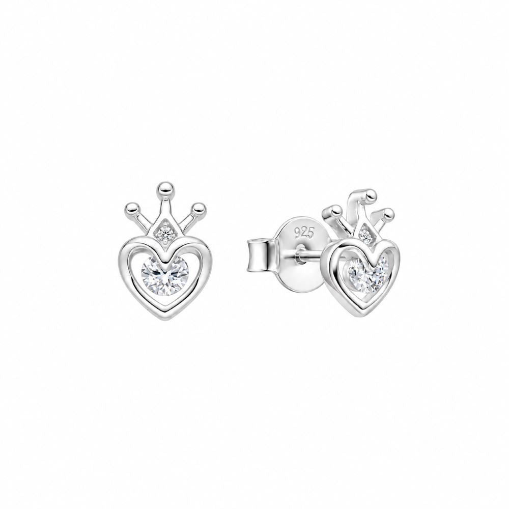 Aretes Corazón Detente Brillos - Plata