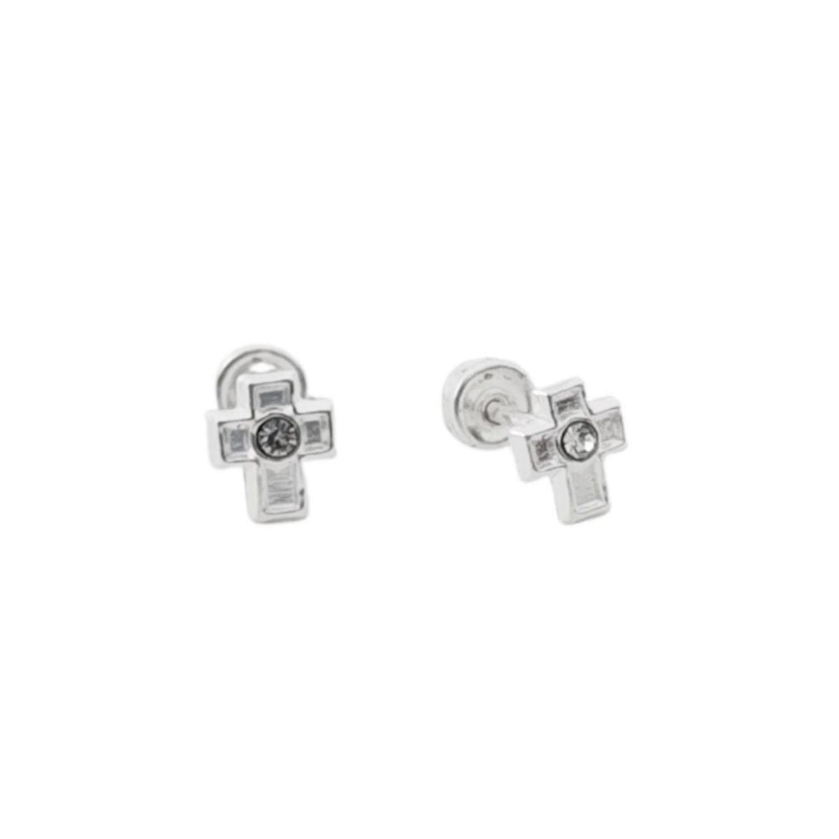 Aretes Cruz Mini - Plata