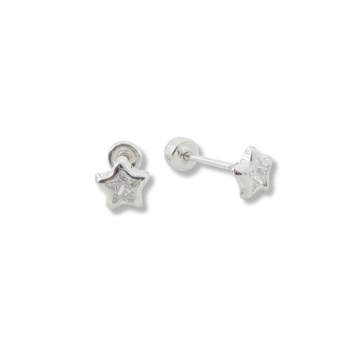 Aretes Estrella Mini Brillos - Plata