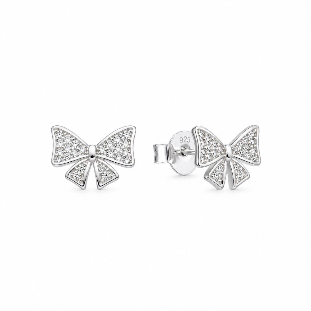 Aretes Lazo Brillos - Plata