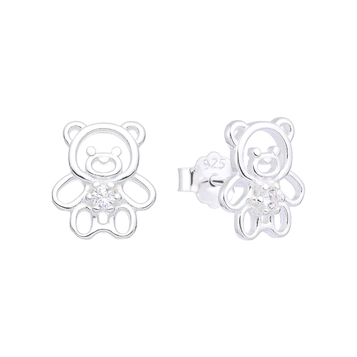 Aretes Osito Punto de Luz - Plata