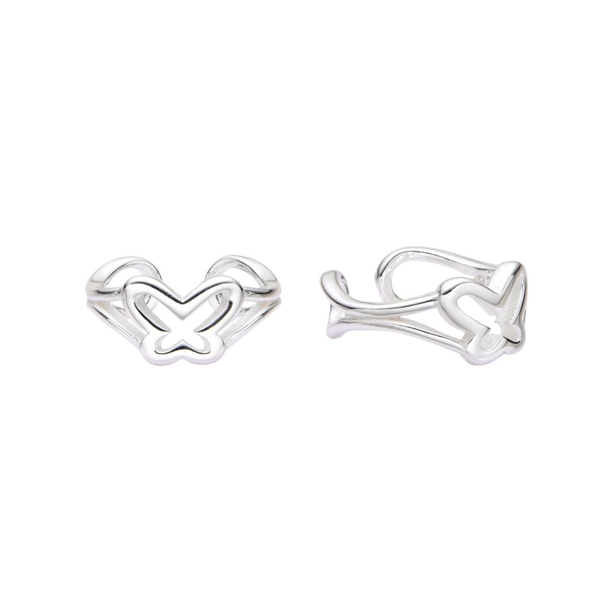 Aretes Trepadores Mariposa - Plata