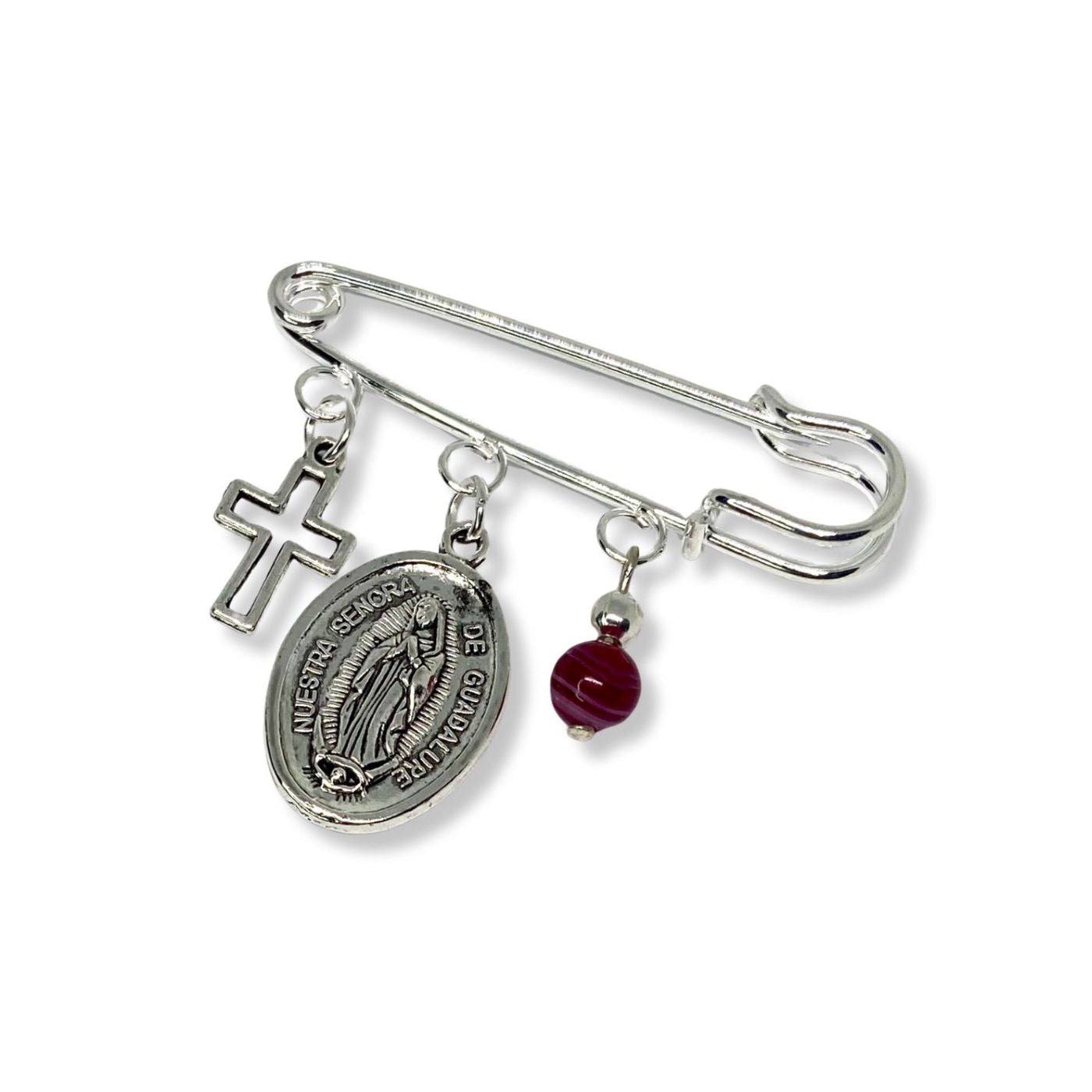 Broche Imperdible Virgen de Guadalupe - Fucsia