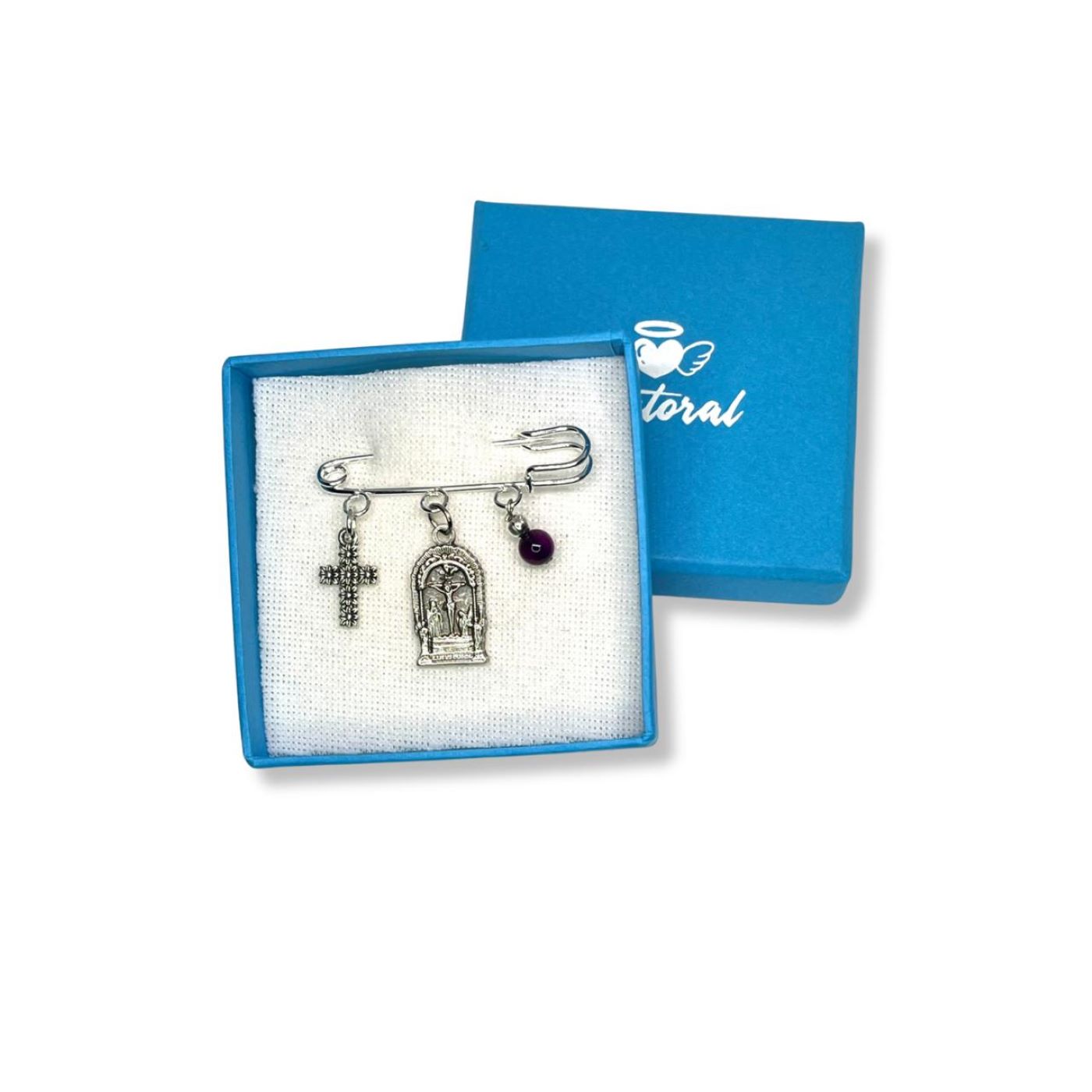 Broche Imperdible Señor de los Milagros - Morado