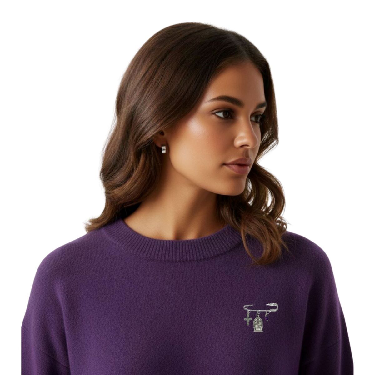 Broche Imperdible Señor de los Milagros - Morado