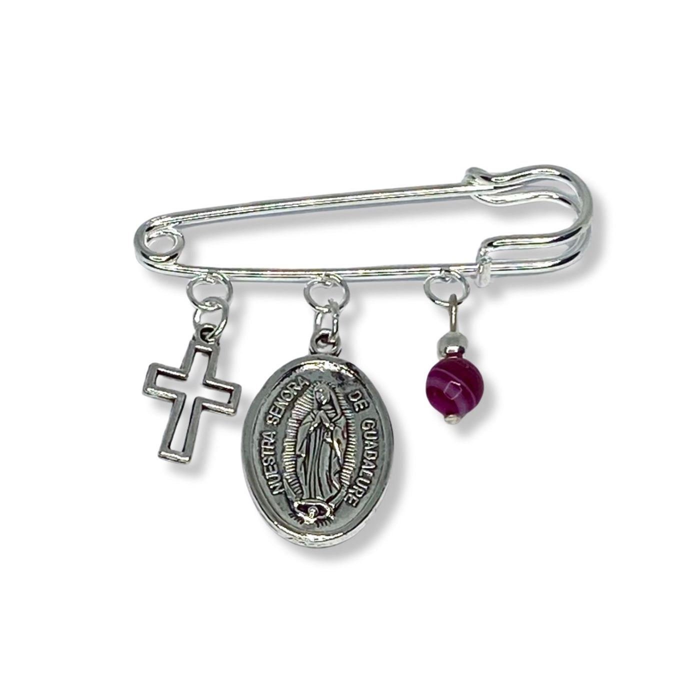 Broche Imperdible Virgen de Guadalupe - Fucsia