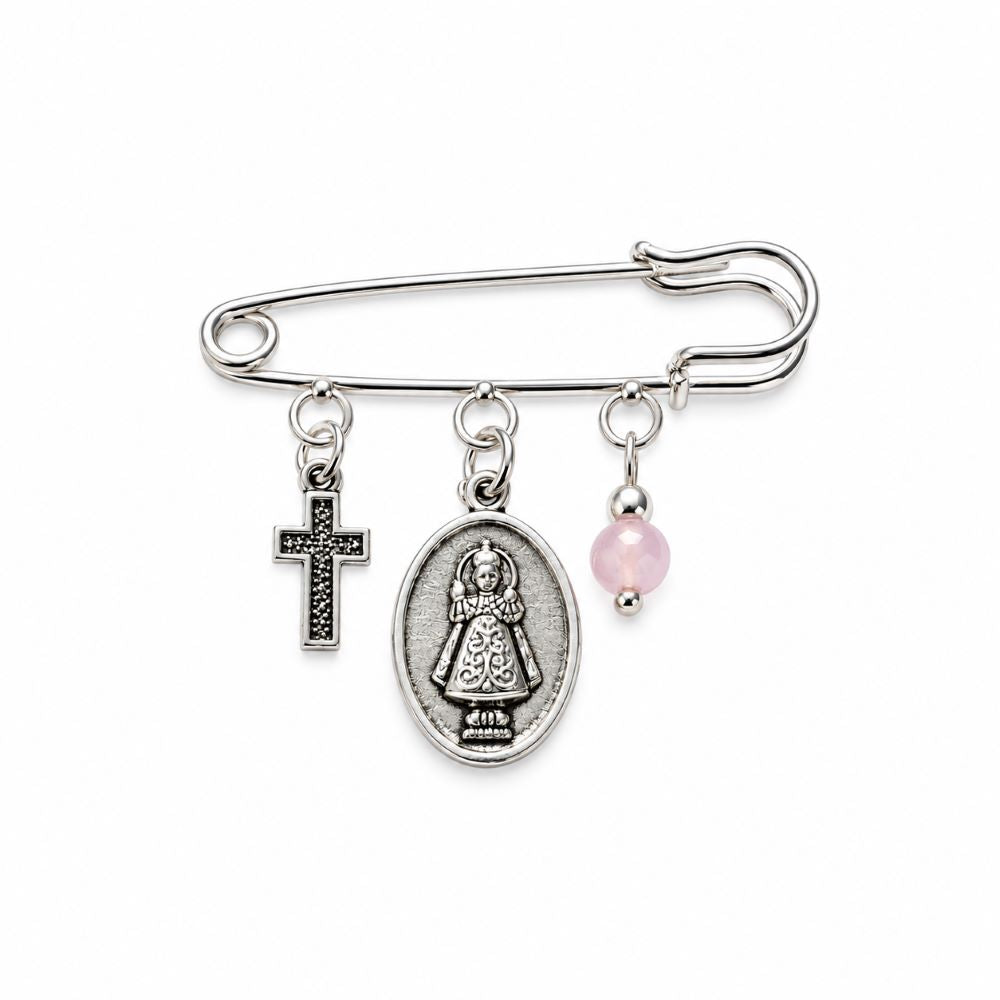 Broche Imperdible Divino Niño Jesús de Praga - Rosa