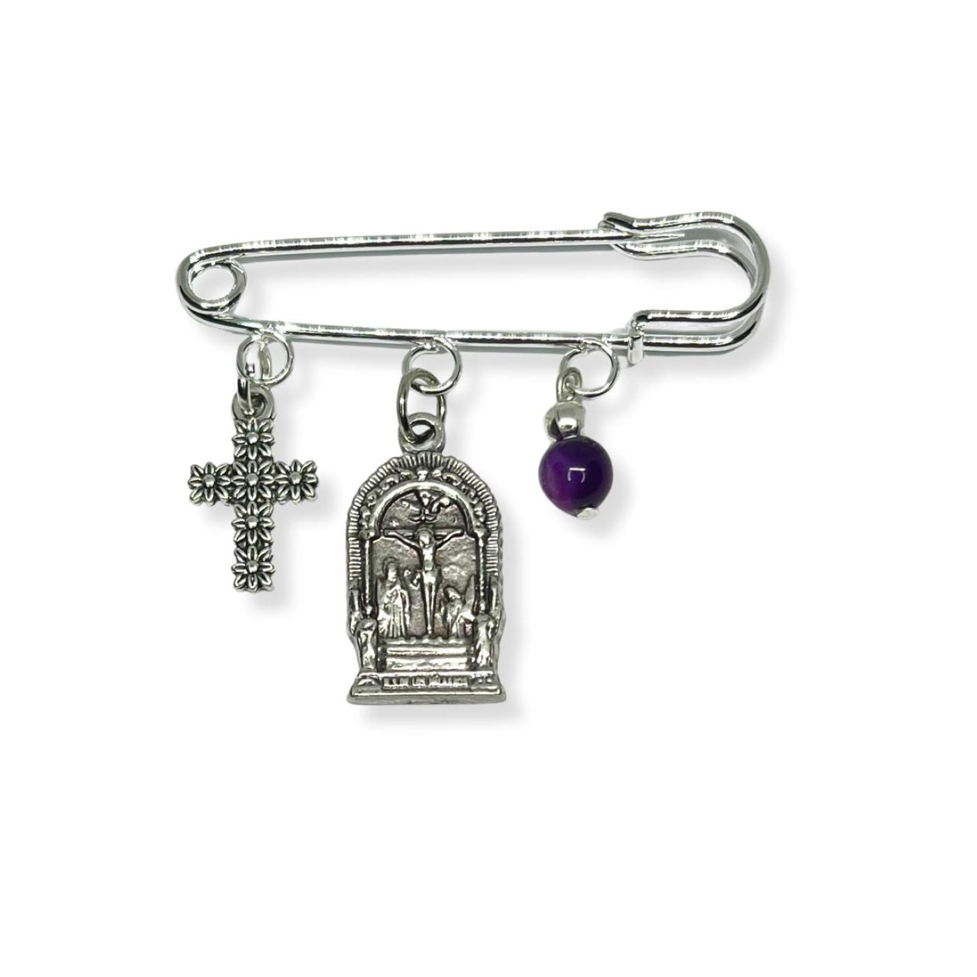 Broche Imperdible Señor de los Milagros - Morado