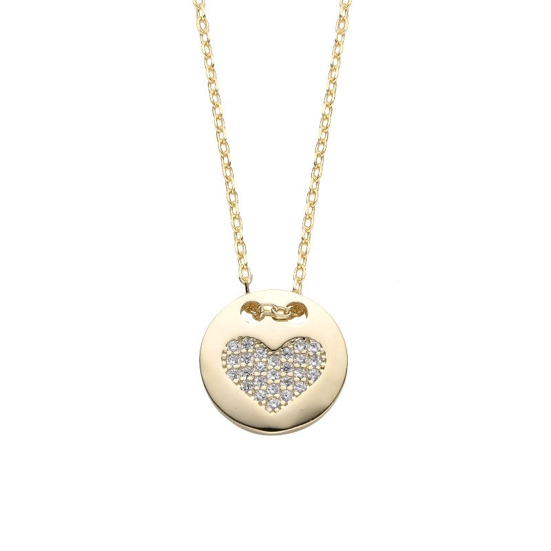 Collar Corazón Brillos - Plata