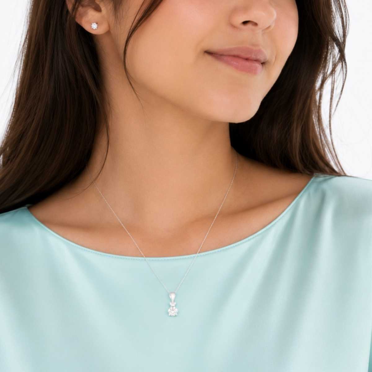 Collar Osito Punto de Luz - Plata