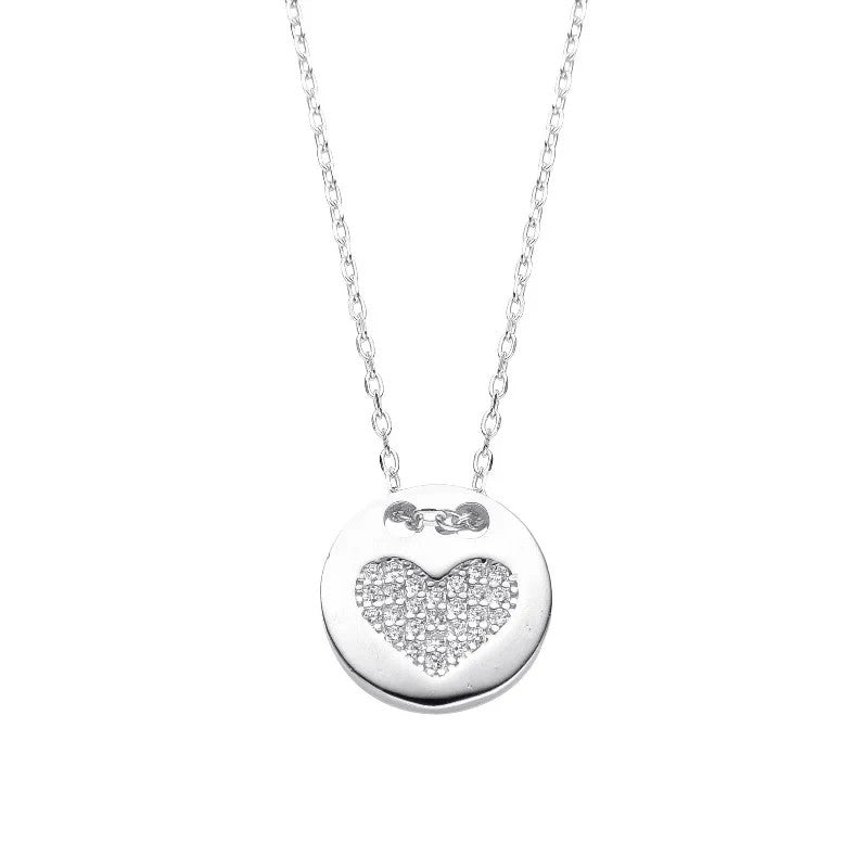 Collar Corazón Brillos - Plata