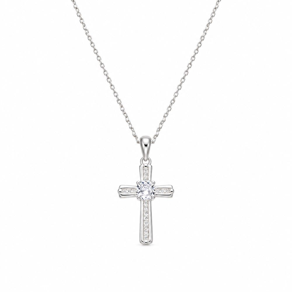 Collar Cruz Brillos – Plata