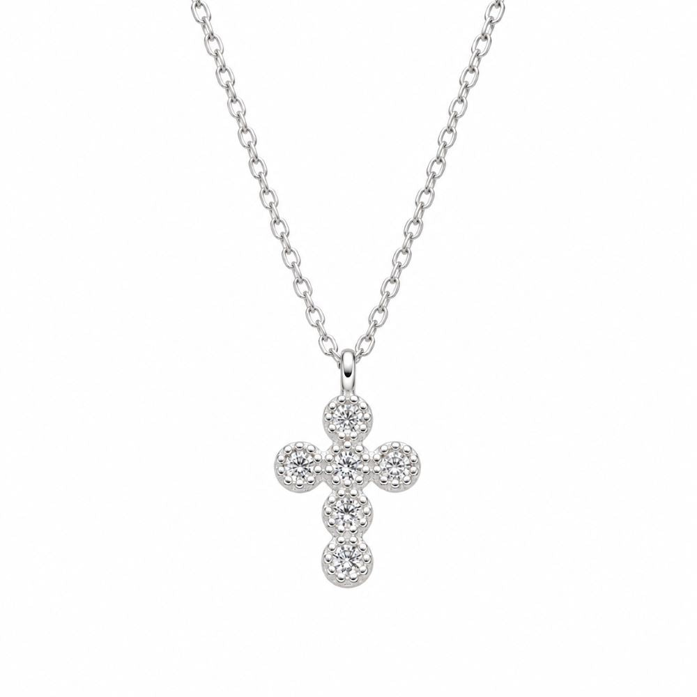 Collar Cruz Brillos - Plata