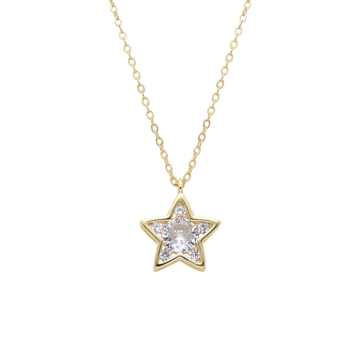 Collar Estrella Brillos - Plata