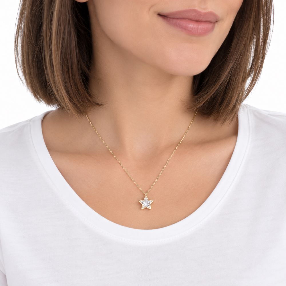 Collar Estrella Brillos - Plata