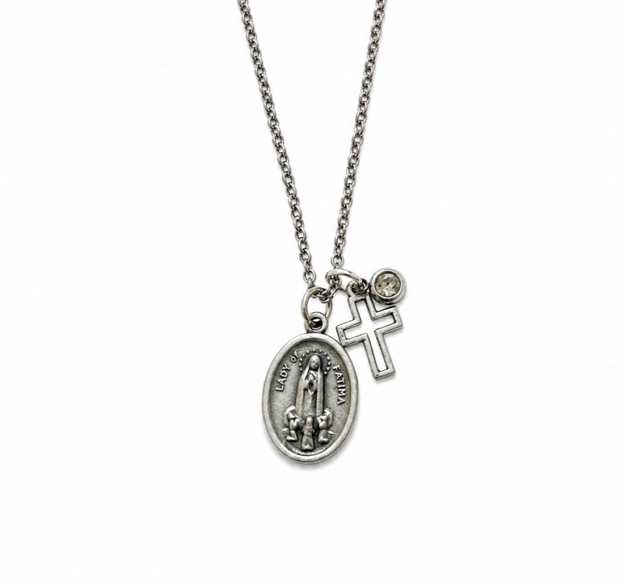 Collar Virgen de Fátima - Metal