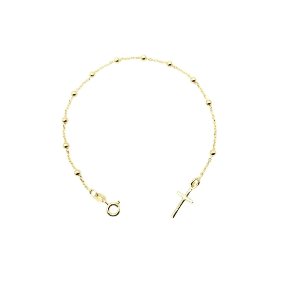 Pulsera Denario Cruz 3mm - Plata
