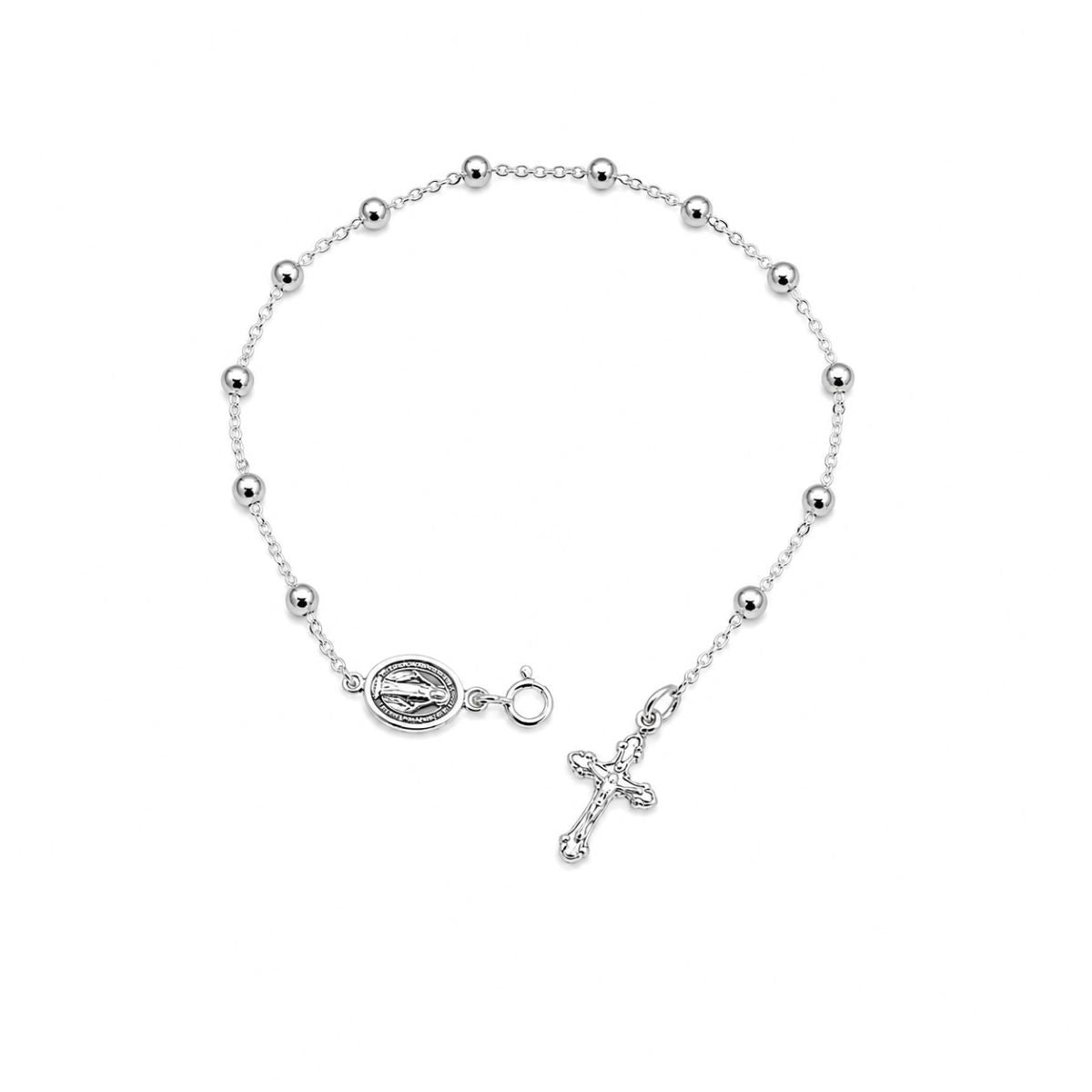 Pulsera Denario Medalla Milagrosa 4mm - Plata