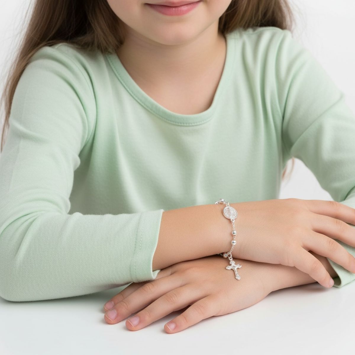 Pulsera Denario Medalla Milagrosa 4mm - Plata