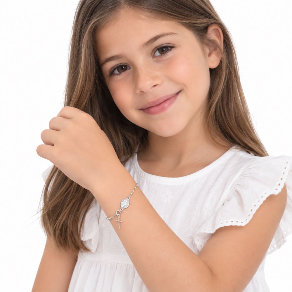 Pulsera Denario Medalla Milagrosa - Plata