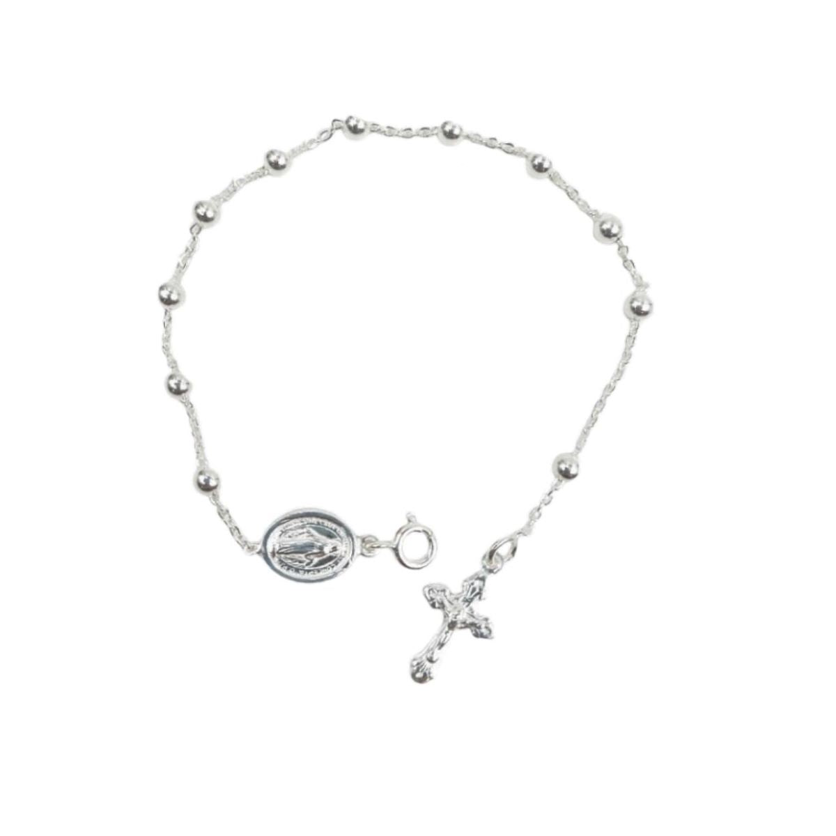 Pulsera Denario Medalla Milagrosa 4mm - Plata