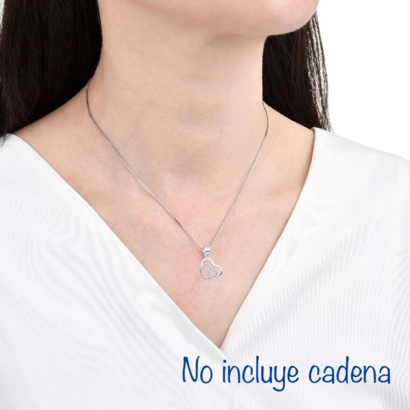 Dije Corazones Brillo - Plata