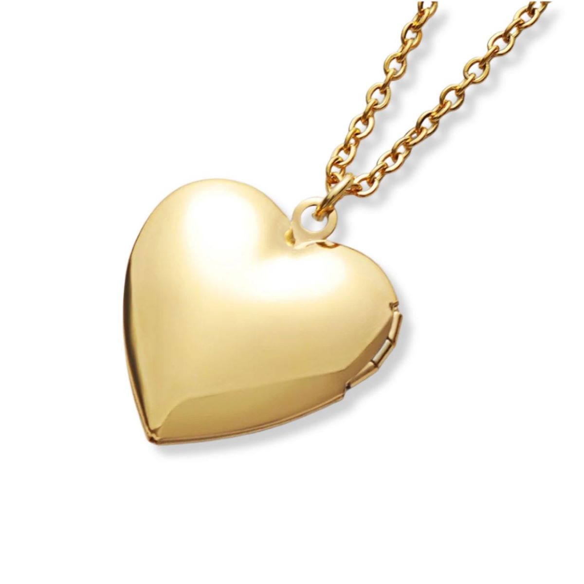 Dije Corazón Relicario y Cadena - Acero