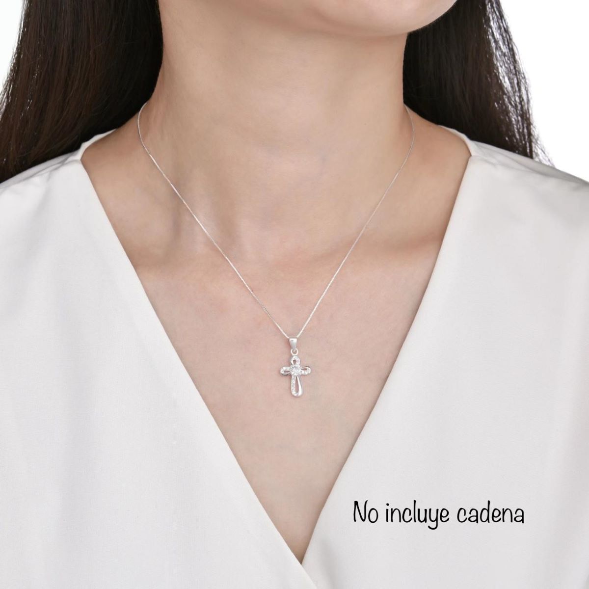 Dije Cruz Moderna Brillo - Plata