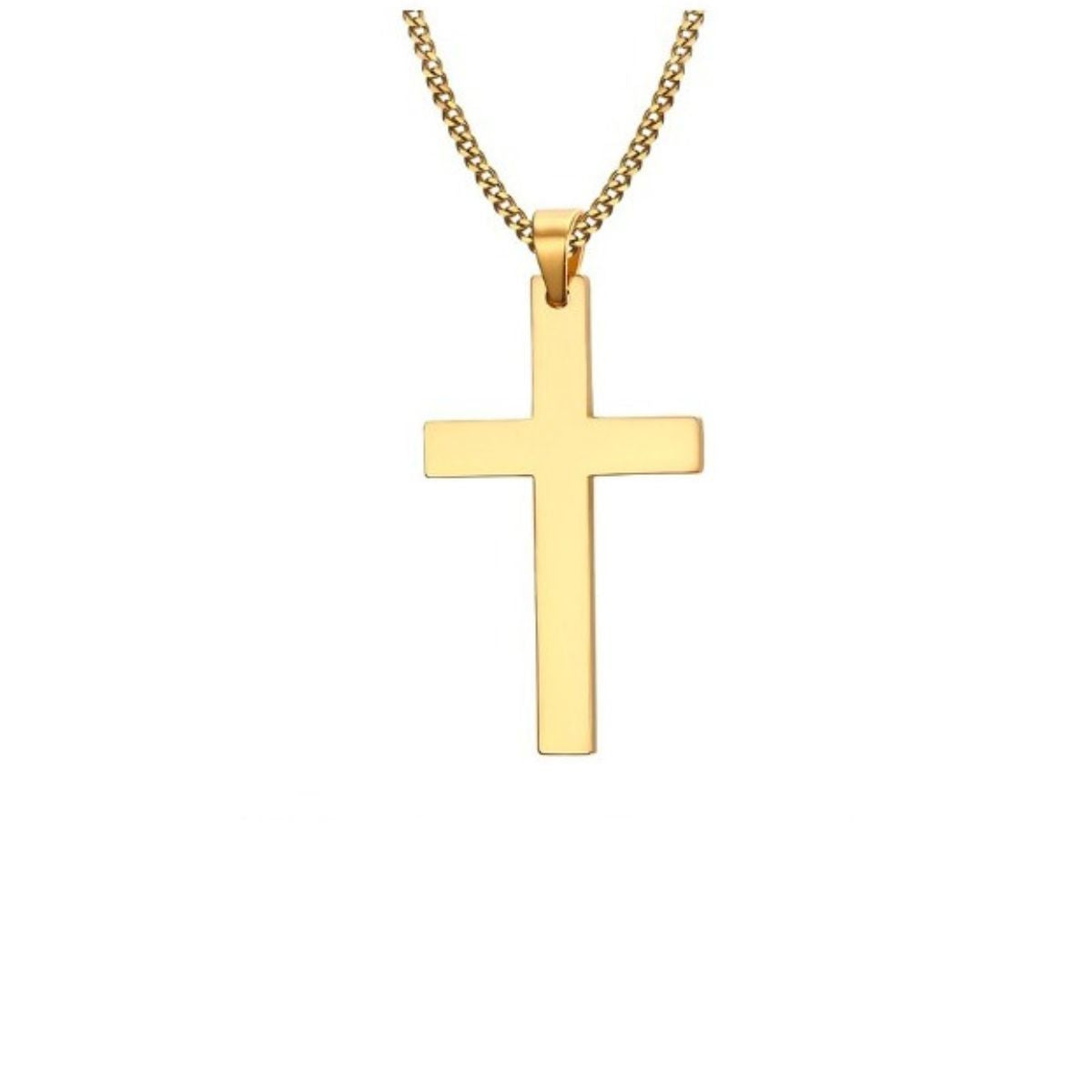 Dije Cruz y Cadena en Acero