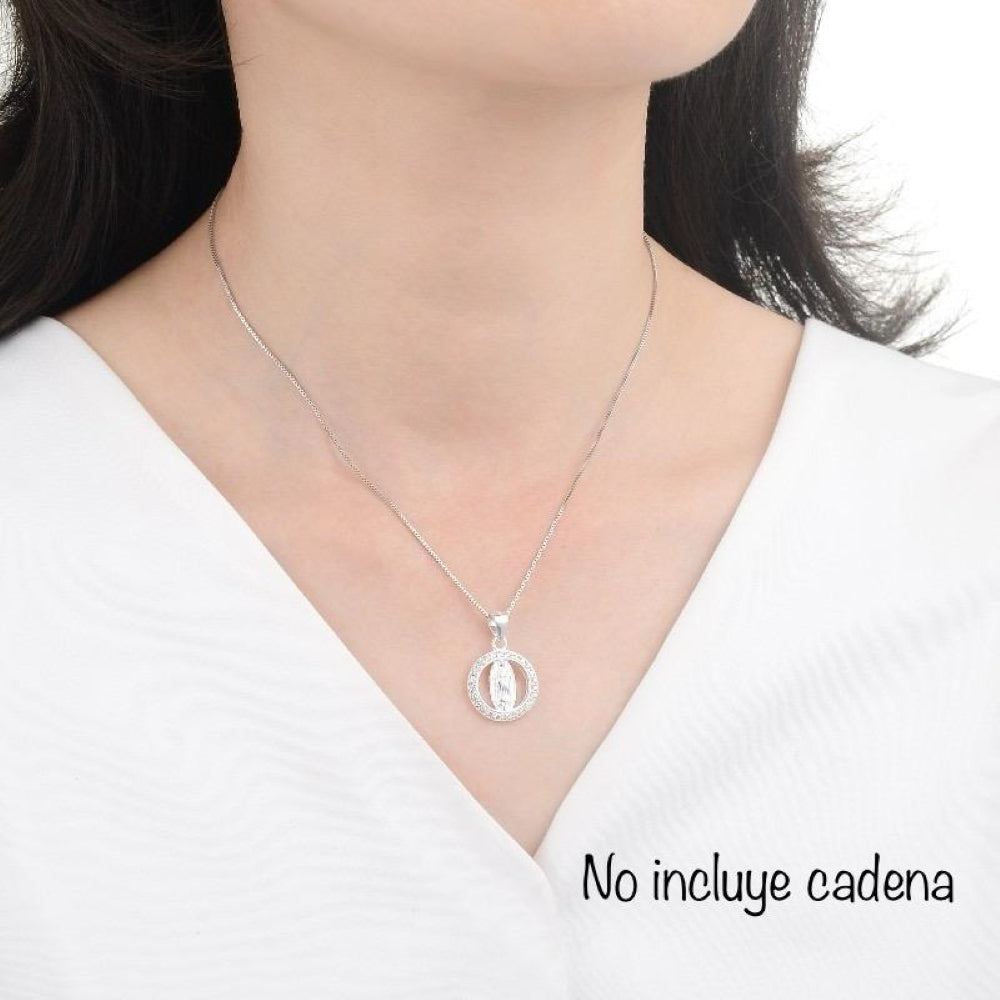 Dije Virgen de Guadalupe Brillos - Plata