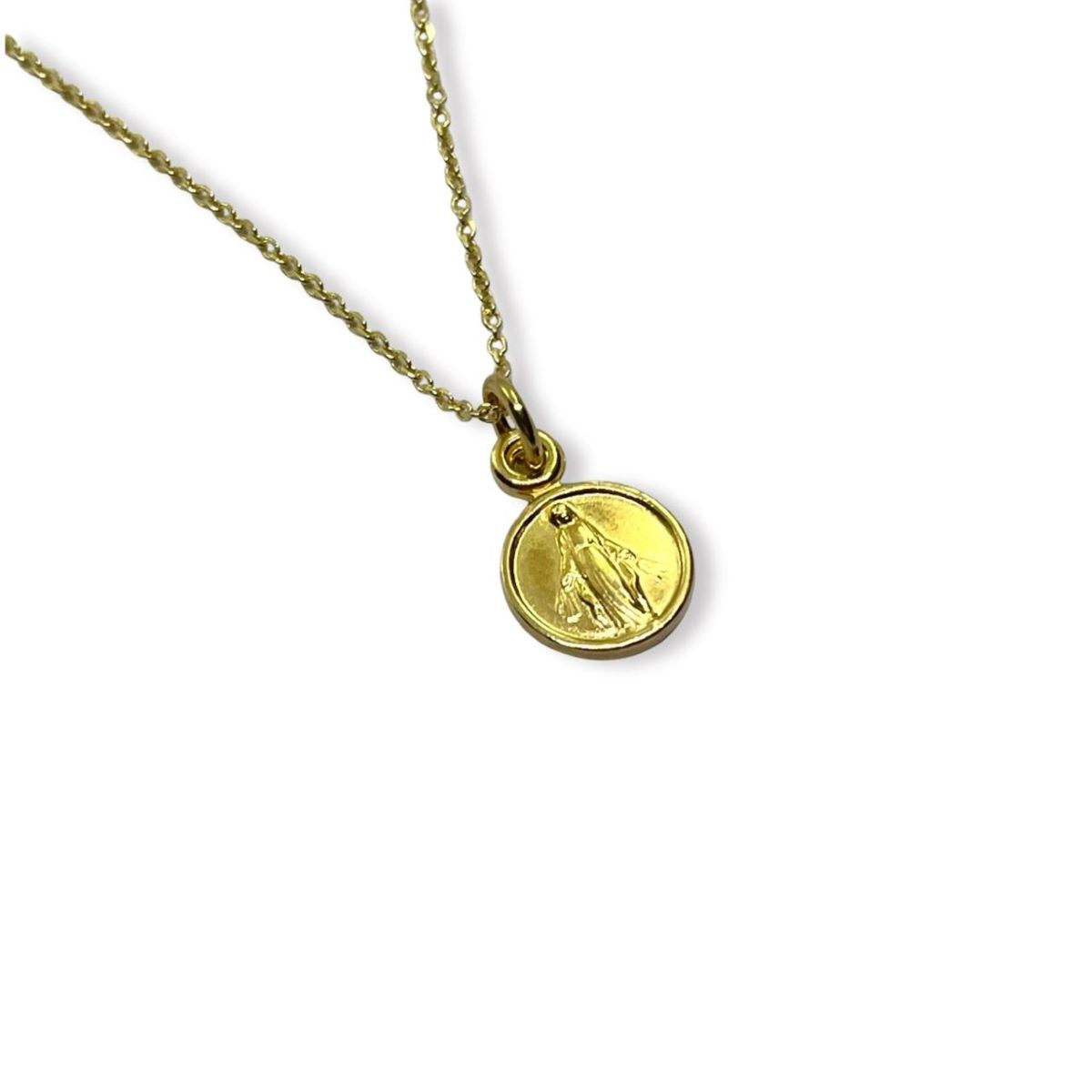 Dije Medalla Milagrosa y Cadena Dorado - Plata