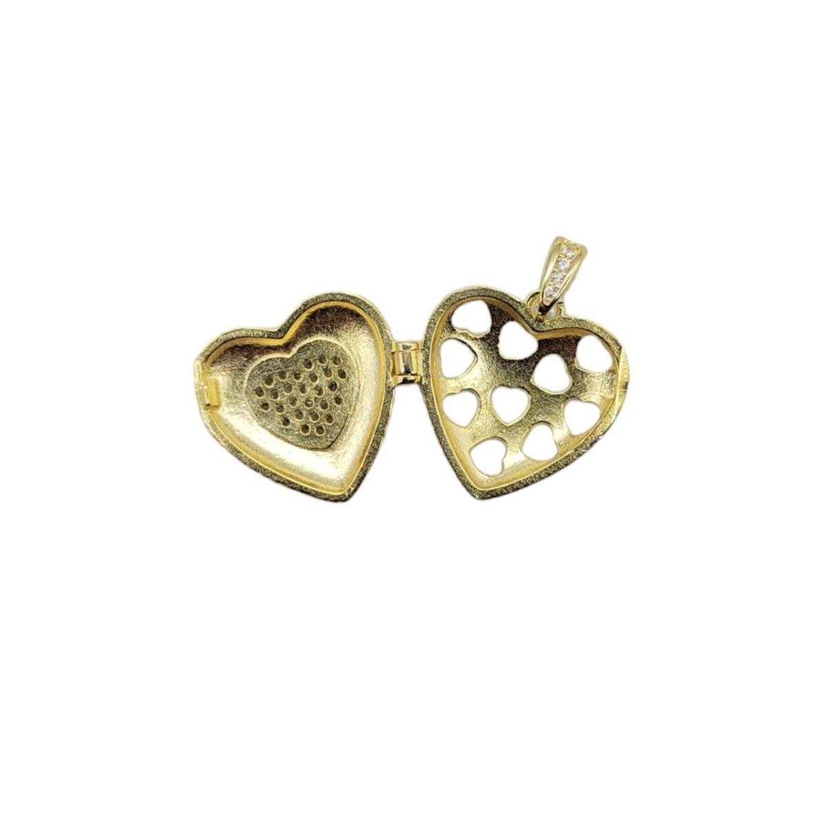 Dije Relicario Corazón con Brillos - Plata