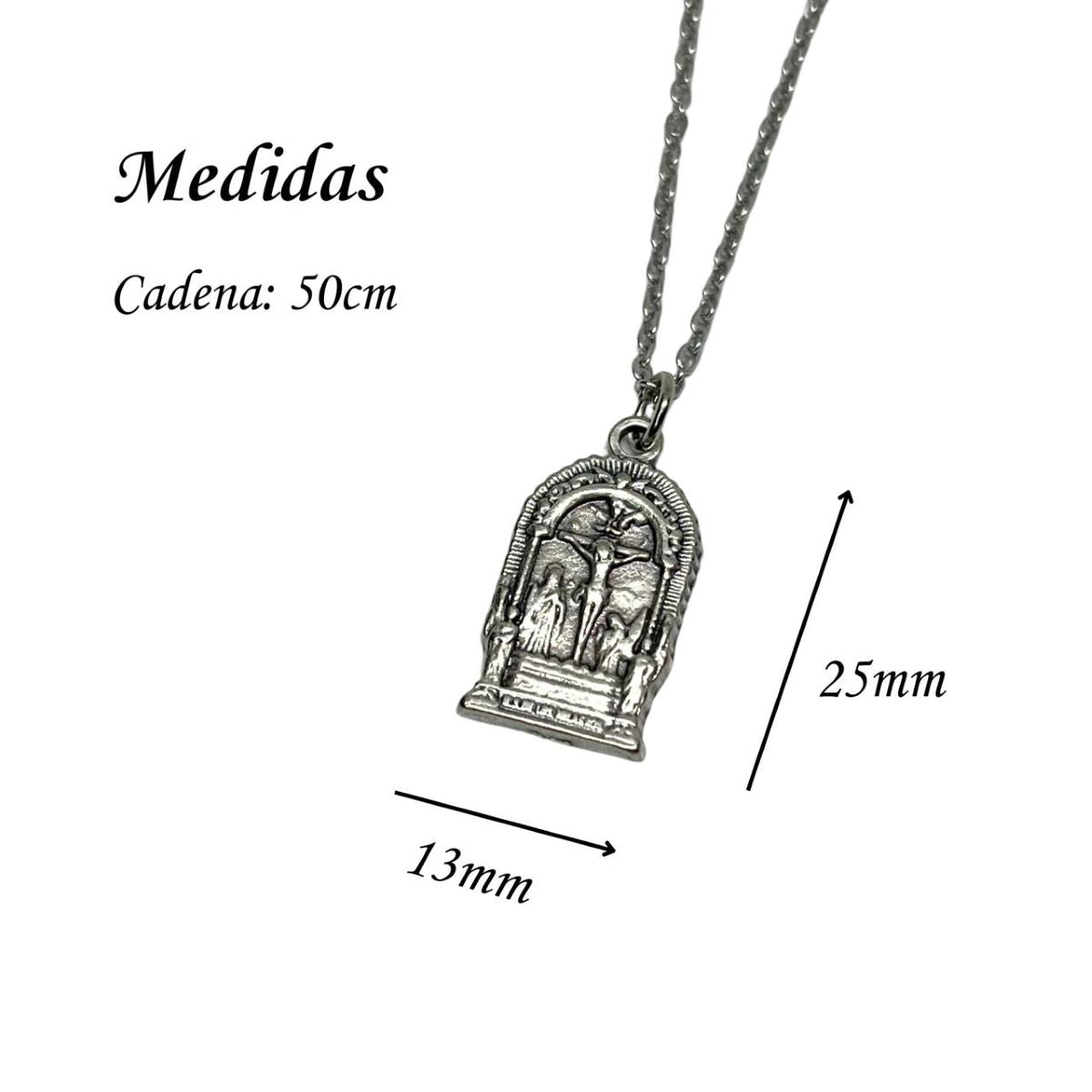 Dije Señor de los Milagros y Cadena - Metal
