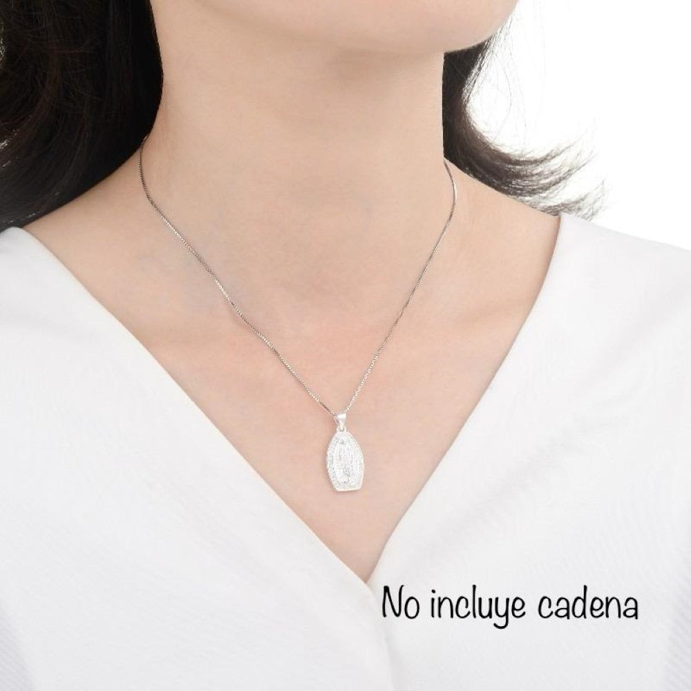 Dije Virgen de Guadalupe Brillos - Plata