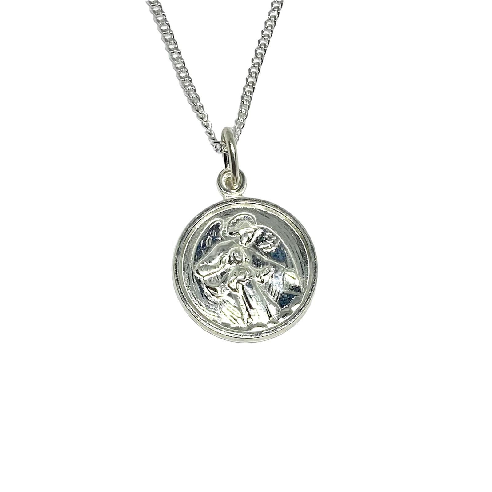 Dije Angel de la Guarda y Cadena - Plata