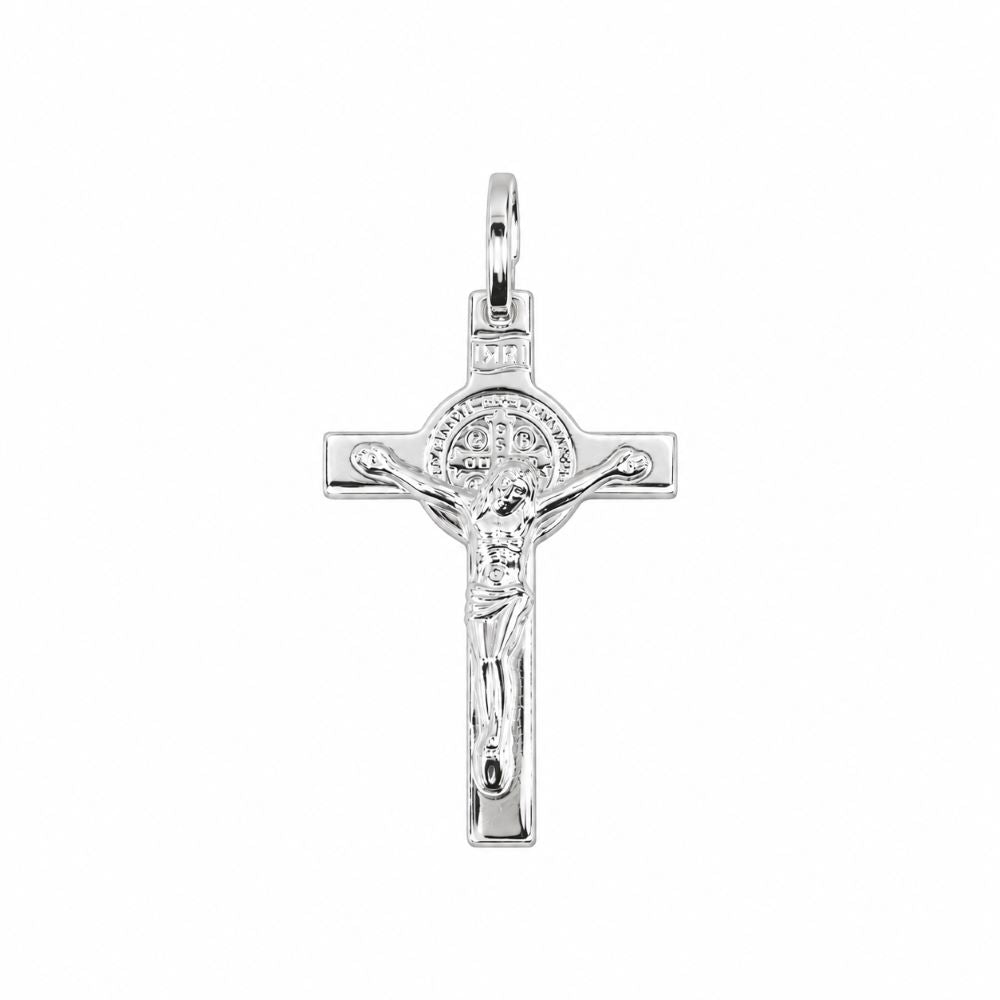 Dije Cruz Cristo San Benito - Plata