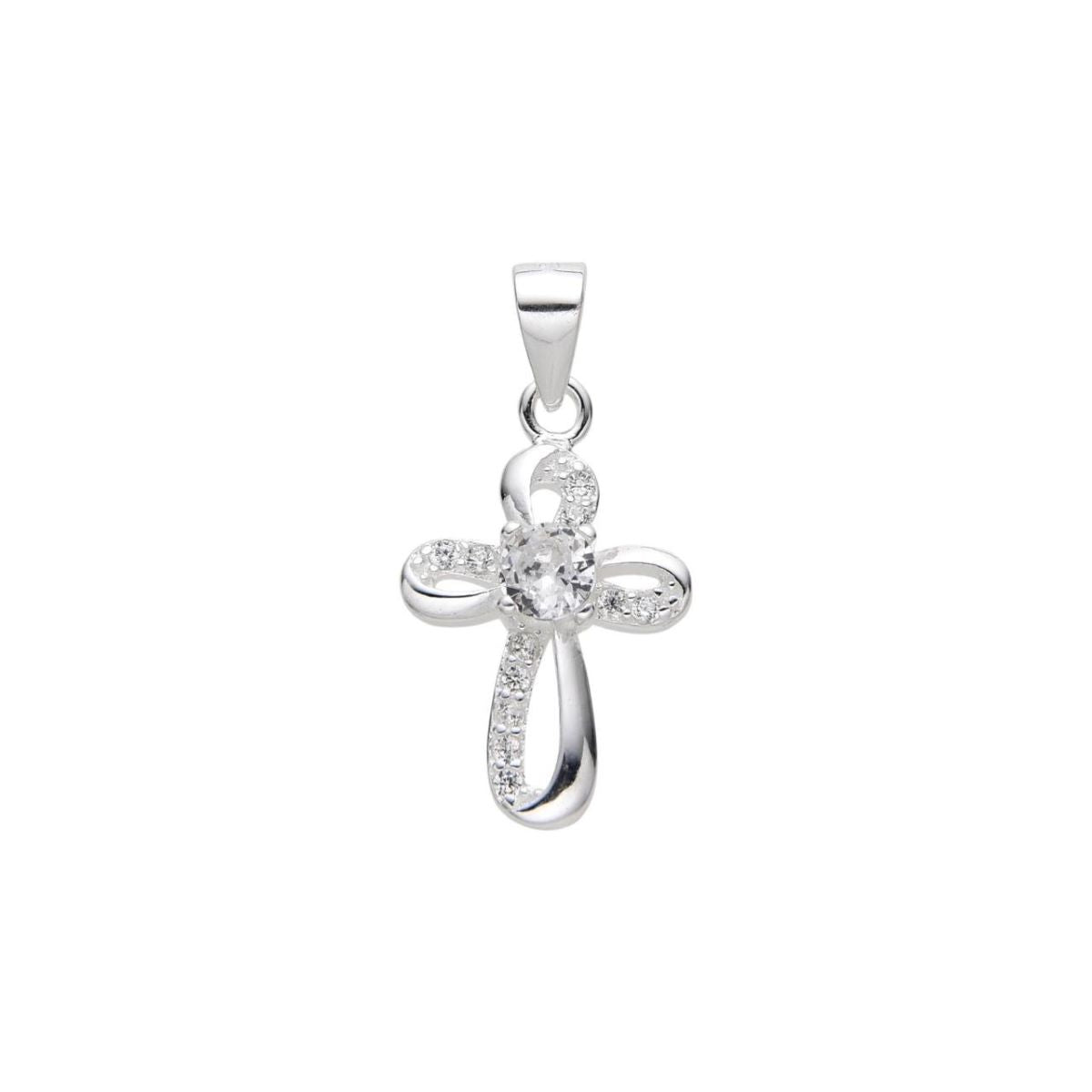 Dije Cruz Moderna Brillo - Plata