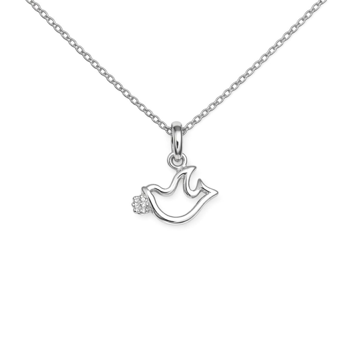 Dije del Espíritu Santo Rama y Cadena - Plata